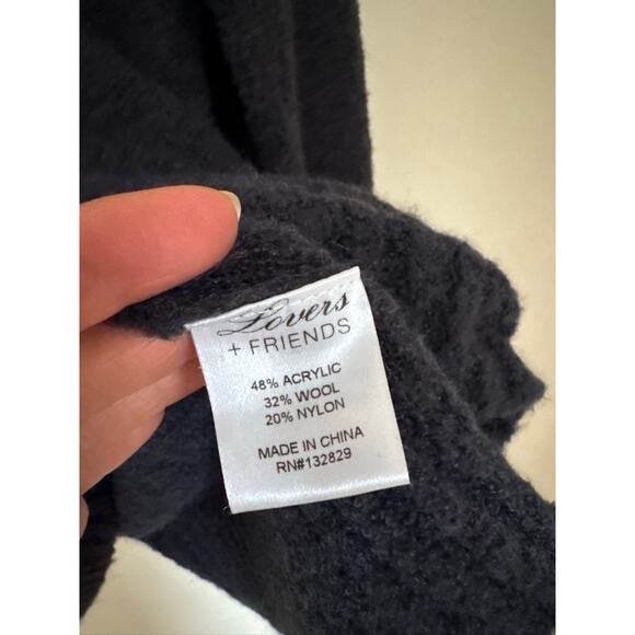 Lovers + Friends Suki Back Lace Up Sweater/Mini Dress- Navy - Medium - Picture 5 of 9